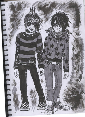 emo cartoons in love. How To Draw Emo Drawings